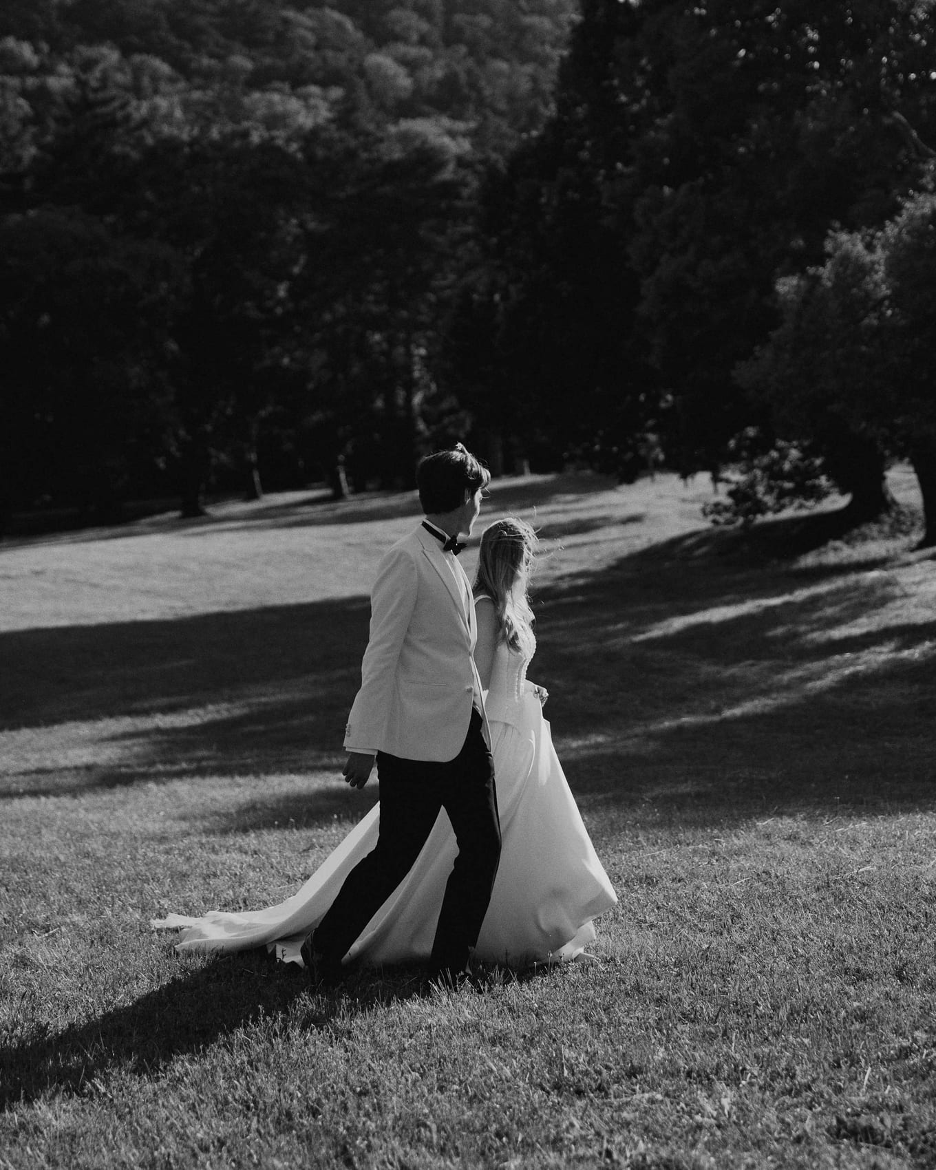 The couple walking together in the late sun